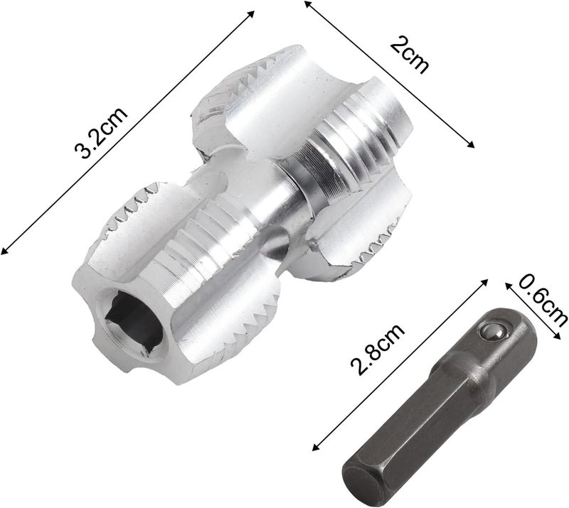 CRIDENG Dual Size Integrated Internal Pipe Threading Tool For 4 Point (20mm Outer Diameter) / 6 Point (25mm Outer Diameter) PVC Plastic Pipes, Water Pipe Internal Thread Opener For Electric Drill - Image 3